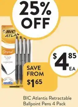 Foodworks BIC Atlantis Retractable Ballpoint Pens offer