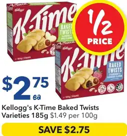 Ritchies Kellogg's K-Time Baked Twists Varieties offer