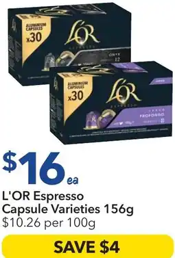 Ritchies L'OR Espresso Capsule Varieties offer