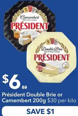 Ritchies Président Double Brie or Camembert offer