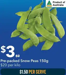 Ritchies Pre-packed Snow Peas offer