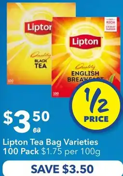 Ritchies Lipton Tea Bag offer