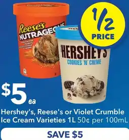Ritchies Hershey's, Reese's or Violet Crumble Ice Cream offer
