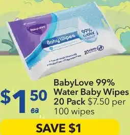 Ritchies BabyLove 99% Water Baby Wipes offer