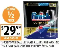 Supabarn Finish powerball ultimate all in 1 dishwashing tablets offer