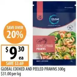 Supabarn Global cooked and peeled prawns offer