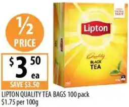 Supabarn Lipton quality tea bags offer