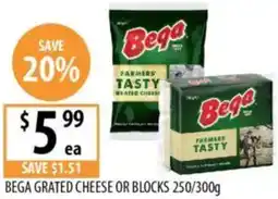 Supabarn Bega grated cheese or blocks offer