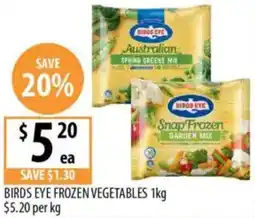 Supabarn Birds eye frozen vegetables offer
