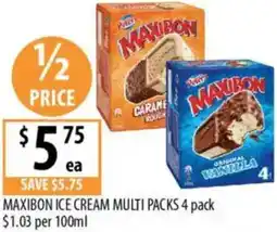 Supabarn Maxibon ice cream multi packs offer