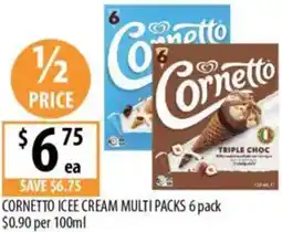 Supabarn Cornetto icee cream multi packs offer
