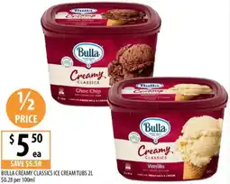 Supabarn Bulla creamy classics ice cream tubs offer