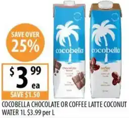 Supabarn Cocobella chocolate or coffee latte coconut water offer