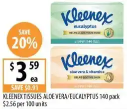 Supabarn Kleenex tissues aloe vera/eucalyptus offer