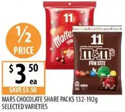 Supabarn Mars chocolate share packs selected varieties offer