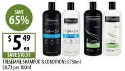 Supabarn Tresemme shampoo & conditioner offer