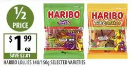 Supabarn Haribo lollies selected varieties offer