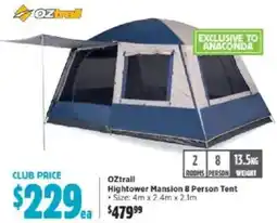 Anaconda Oztrail hightower mansion 8 person tent offer