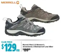 Anaconda Merrell men's & women's alverstone 2 waterproof low hiker offer