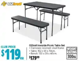 Anaconda Oztrail ironside picnic table set offer