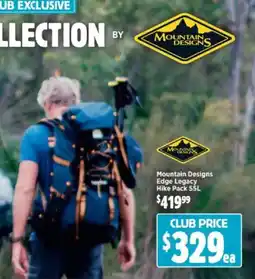 Anaconda Mountain designs edge legacy hike pack offer