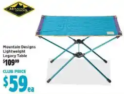 Anaconda Mountain designs lightweight legacy table offer