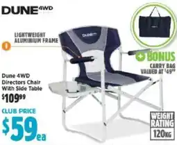 Anaconda Dune 4wd directors chair with side table offer