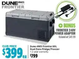 Anaconda Dune 4wd frontier 80l dual zone fridge/freezer offer