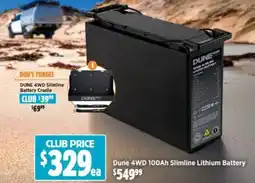 Anaconda Dune 4wd 100ah slimline lithium battery offer