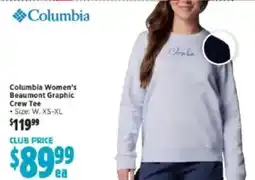 Anaconda Columbia women's beaumont graphic crew tee offer