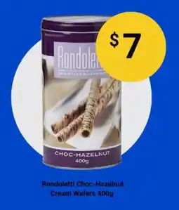 BIG W Rondoletti choc-hazelnut cream wafers offer