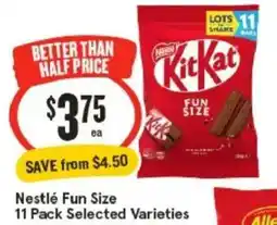 IGA Nestlé fun size 11 pack selected varieties offer
