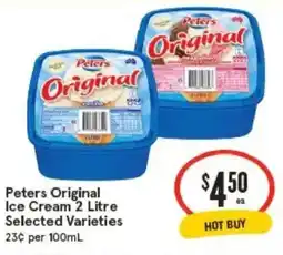 IGA Peters original ice cream selected varieties offer