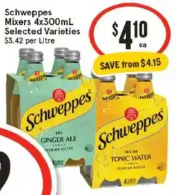 IGA Schweppes mixers selected varieties offer