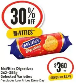 IGA Mcvities digestives selected varieties offer