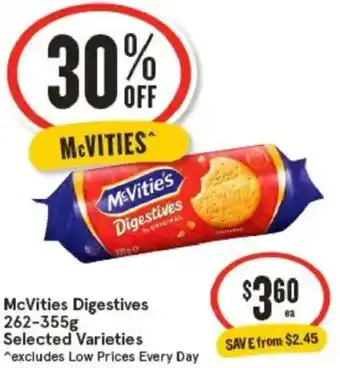 IGA Mcvities digestives selected varieties offer
