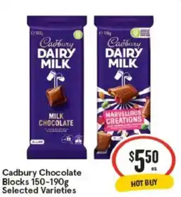 IGA Cadbury chocolate blocks selected varieties offer