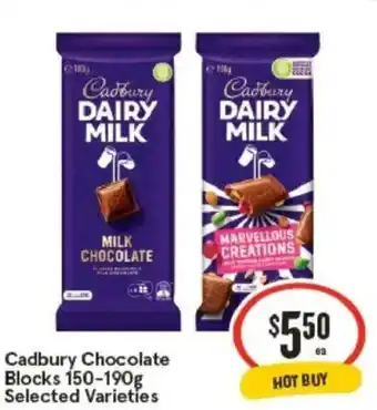 IGA Cadbury chocolate blocks selected varieties offer