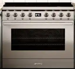 Designer Appliances Smeg 90cm 'Portofino' Pyrolytic Dual Fuel Freestanding Cooker offer