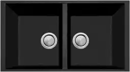 Designer Appliances Oliveri Santorini Black Piccolo Double Bowl Undermount Sink offer