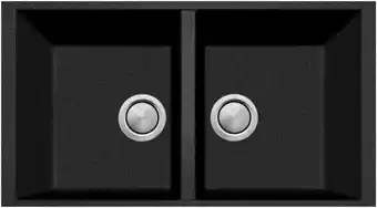 Oliveri Santorini Black Piccolo Double Bowl Undermount Sink