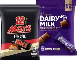 IGA Mars Fun Size Share Pack 132β192g or Cadbury Share Pack 120β180g Selected Varieties offer