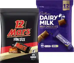 IGA Cadbury Share Pack 120β180g, Mars or M&Mβs Fun Size Pack 132β192g Selected Varieties offer