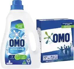 IGA OMO Laundry Liquid 2 Litre or Powder 2kg Selected Varieties offer