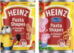 IGA Heinz Minions or Peppa Pig Pasta Shapes In Tomato Sauce 300g offer