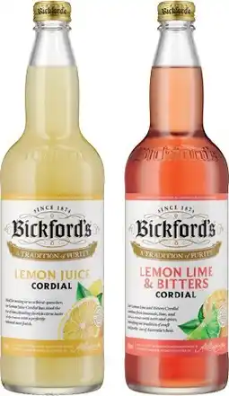 IGA Bickford’s Cordial 750mL Selected Varieties offer