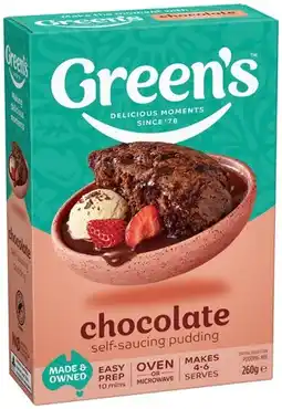 IGA Green’s Self‑Saucing Pudding Mix 260g Selected Varieties offer