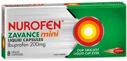 IGA Nurofen Zavance Mini Ibuprofen 200mg Liquid Capsules 8 Pack offer