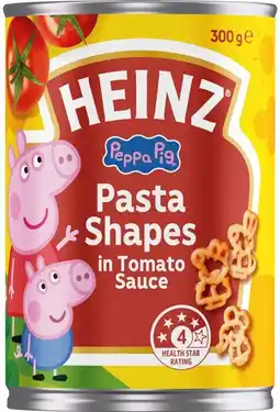 IGA NEW Heinz Peppa Pig Pasta Shapes In Tomato Sauce 300g offer