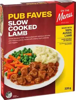 IGA On The Menu Pub Faves Frozen Meal 320g Selected Varieties offer
